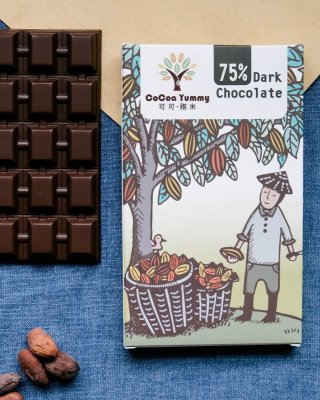 【補貨中】可可 · 雅米 x 劍羚沙漠塩 屏東精品75%黑巧克力｜單片 NT$280 1