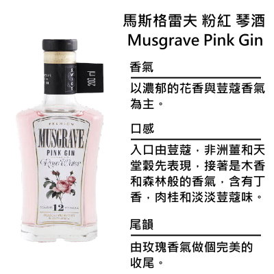 Musgrave Pink Gin 馬斯格雷夫 粉紅琴酒 | 200ml NT$870 [43%]