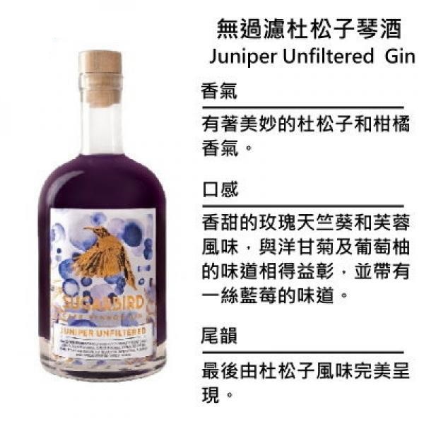 Sugarbird Juniper Unfiltered  Gin 糖鳥 無過濾杜松子琴酒 | 750ml NT$2,250 [43%]